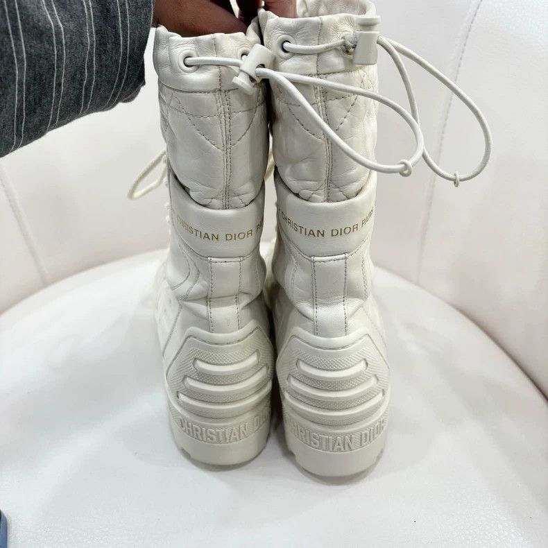 Dior Dior White Quilted Shell Toe Boots Size 36.5 Size US 6 / IT 36 - 3 Thumbnail