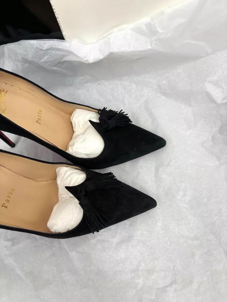 Yves Saint Laurent Black Suede High Heels Size 37 Size US 7 / IT 37 - 5 Thumbnail