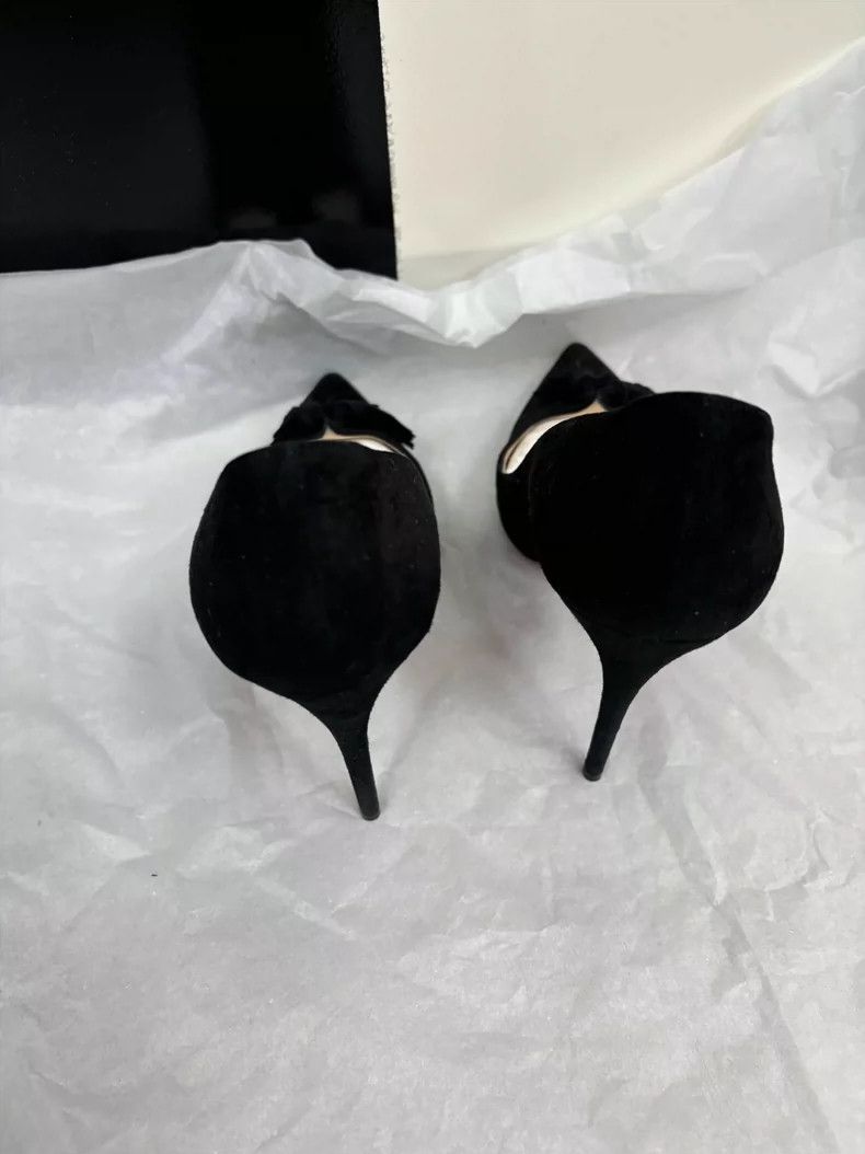 Yves Saint Laurent Black Suede High Heels Size 37 Size US 7 / IT 37 - 4 Thumbnail