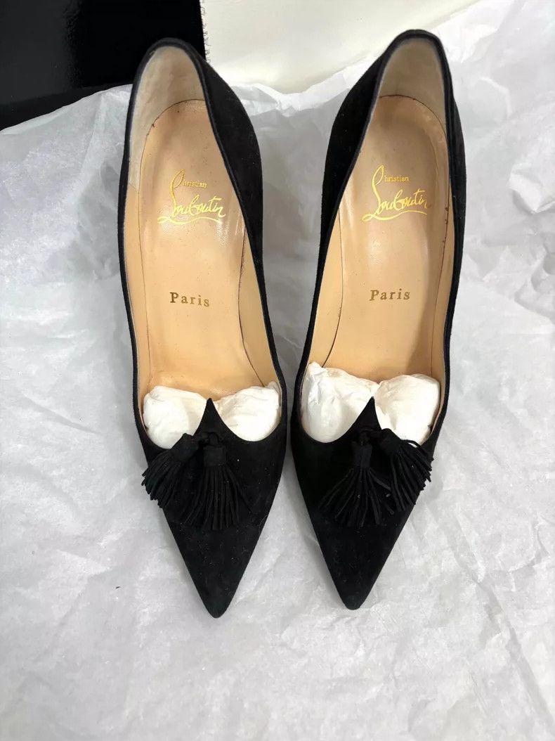 Yves Saint Laurent Black Suede High Heels Size 37 Size US 7 / IT 37 - 3 Thumbnail