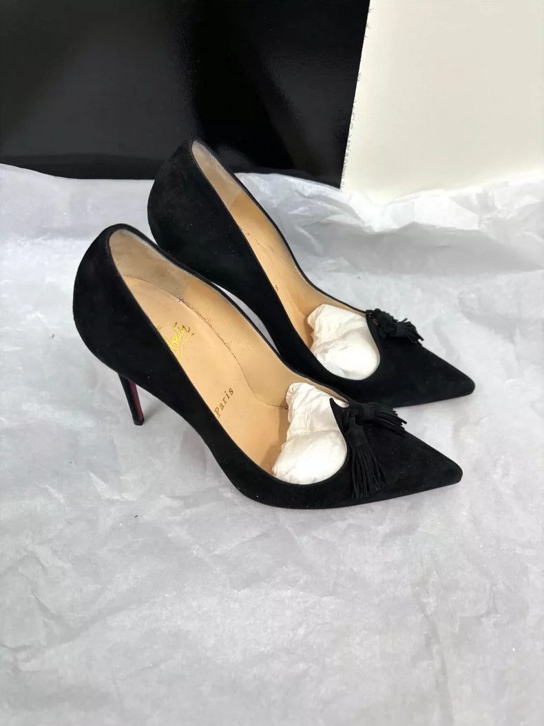 Yves Saint Laurent Black Suede High Heels Size 37 Size US 7 / IT 37 - 2 Thumbnail