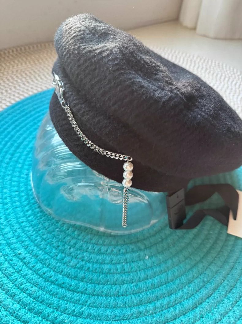 Feng Chen Wang FengChenWang Black Beret Hat with Logo Size ONE SIZE - 2 Thumbnail
