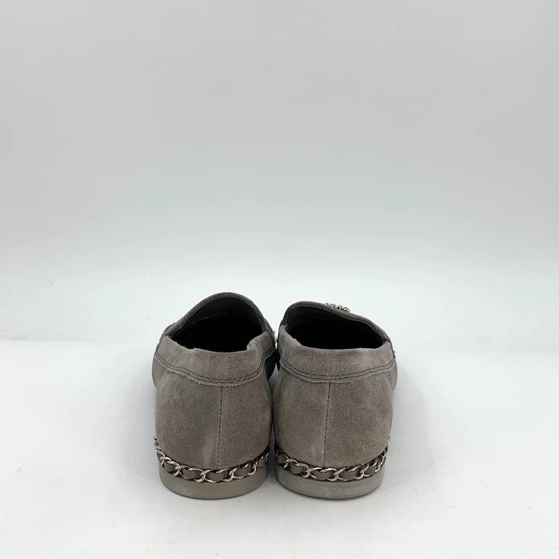 Chanel Chanel Gray Suede Slip-On Loafers Size 36.5 Size US 6 / IT 36 - 4 Thumbnail