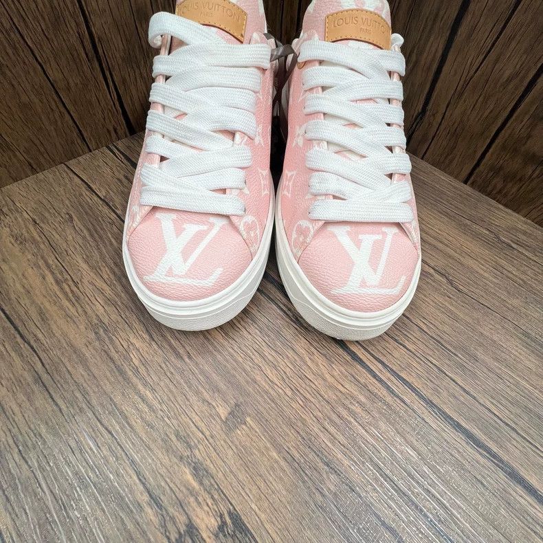 Louis Vuitton Louis Vuitton Pink Patterned Platform Sneakers Size US 7 / IT 37 - 2 Thumbnail