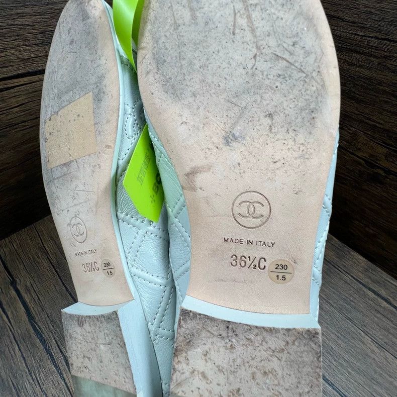 Chanel Chanel White Blue Ballerina Flats Size 36.5 Size US 6 / IT 36 - 4 Thumbnail