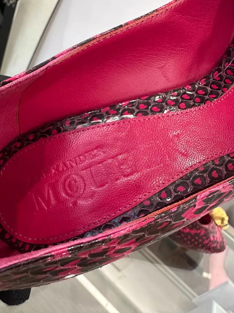 Alexander McQueen Mcqueen Pink Snake Skin High Heels with Skull Size US 8 / IT 38 - 8 Thumbnail