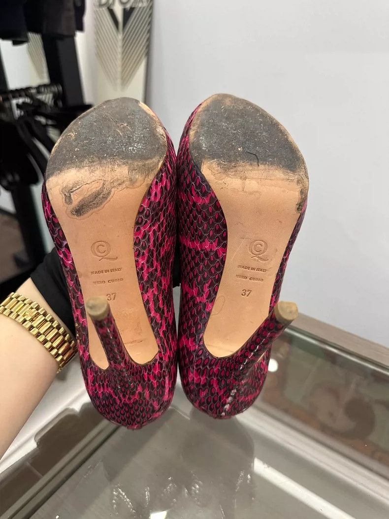 Alexander McQueen Mcqueen Pink Snake Skin High Heels with Skull Size US 8 / IT 38 - 6 Thumbnail