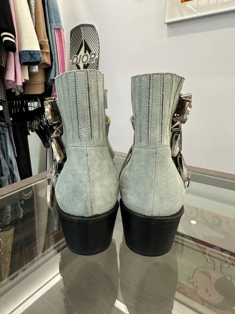 Comme des Garcons Toga Pulla Green Ankle Boots with Silver Buckles Size US 7 / IT 37 - 4 Thumbnail