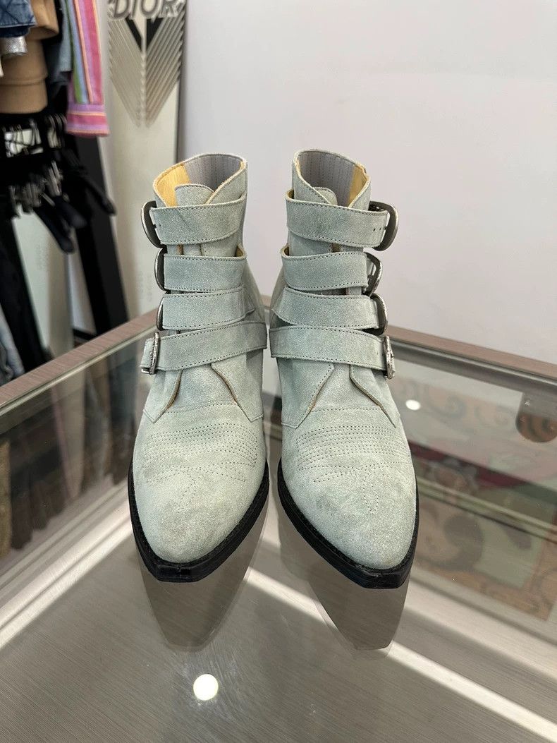Comme des Garcons Toga Pulla Green Ankle Boots with Silver Buckles Size US 7 / IT 37 - 5 Thumbnail