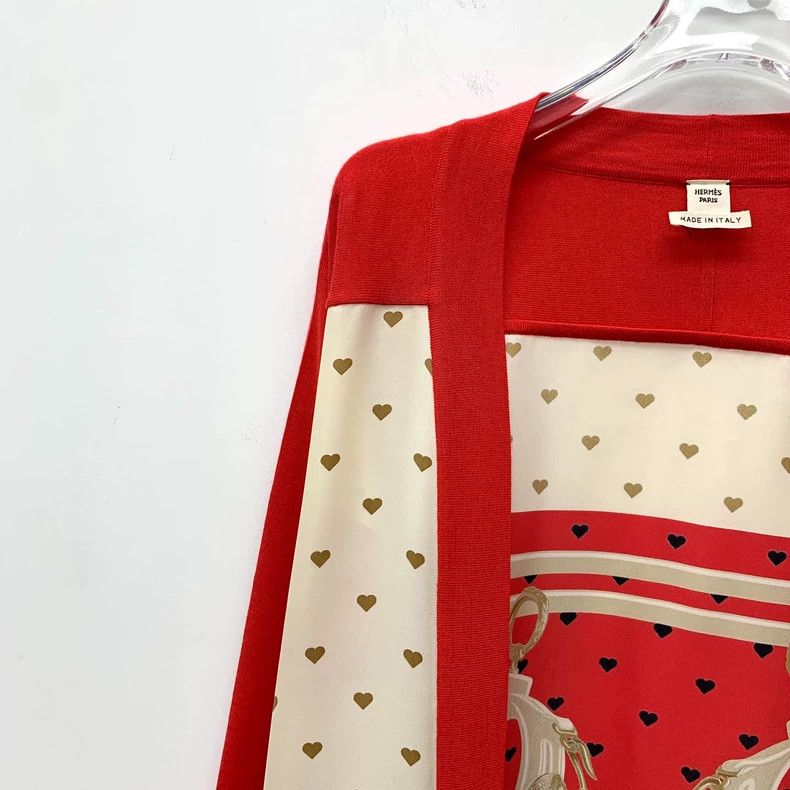 Hermes Hermes Red Heart Chain Print Cardigan Coat Size S / US 4 / IT 40 - 3 Thumbnail