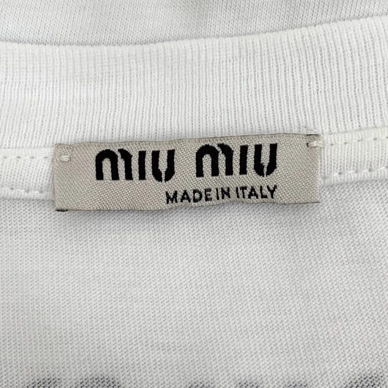 Miu Miu Miu Miu White Striped Long Sleeve T-Shirt Size L / US 10 / IT 46 - 5 Thumbnail