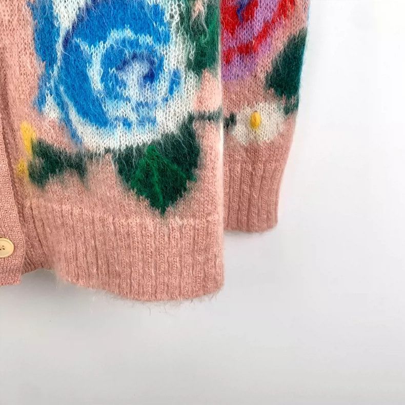 Miu Miu MiuMiu Colorful Rose Knit Cardigan Sweater Size S / US 4 / IT 40 - 4 Thumbnail
