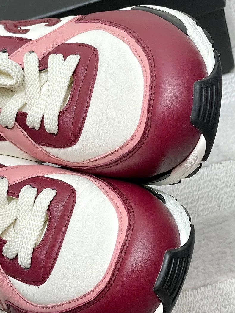 Chanel Chanel Burgundy Casual Leather Sneakers Size US 8 / IT 38 - 6 Thumbnail