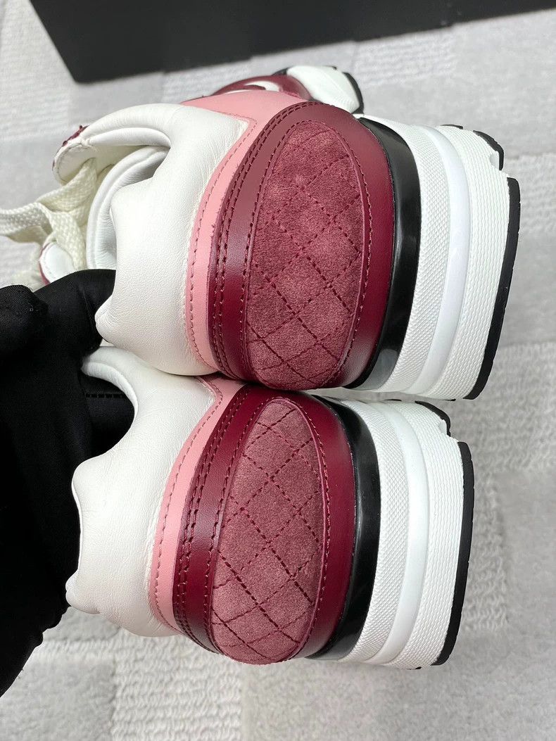Chanel Chanel Burgundy Casual Leather Sneakers Size US 8 / IT 38 - 3 Thumbnail