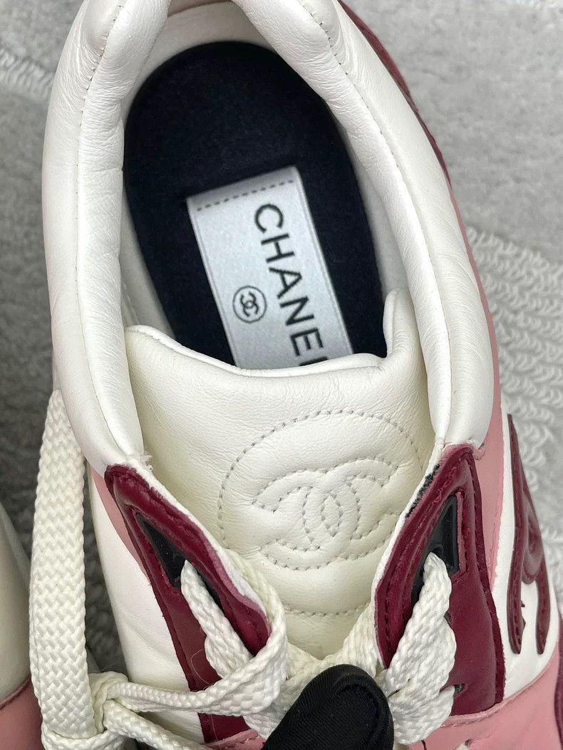 Chanel Chanel Burgundy Casual Leather Sneakers Size US 8 / IT 38 - 4 Thumbnail