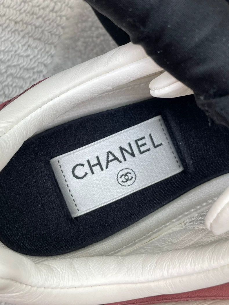 Chanel Chanel Burgundy Casual Leather Sneakers Size US 8 / IT 38 - 7 Thumbnail