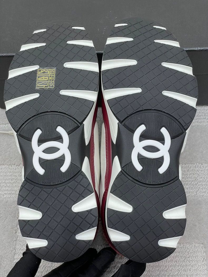 Chanel Chanel Burgundy Casual Leather Sneakers Size US 8 / IT 38 - 8 Thumbnail
