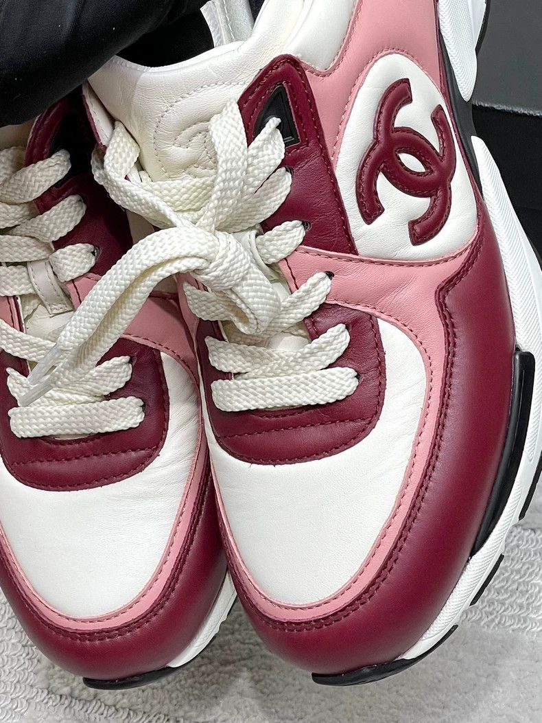 Chanel Chanel Burgundy Casual Leather Sneakers Size US 8 / IT 38 - 5 Thumbnail