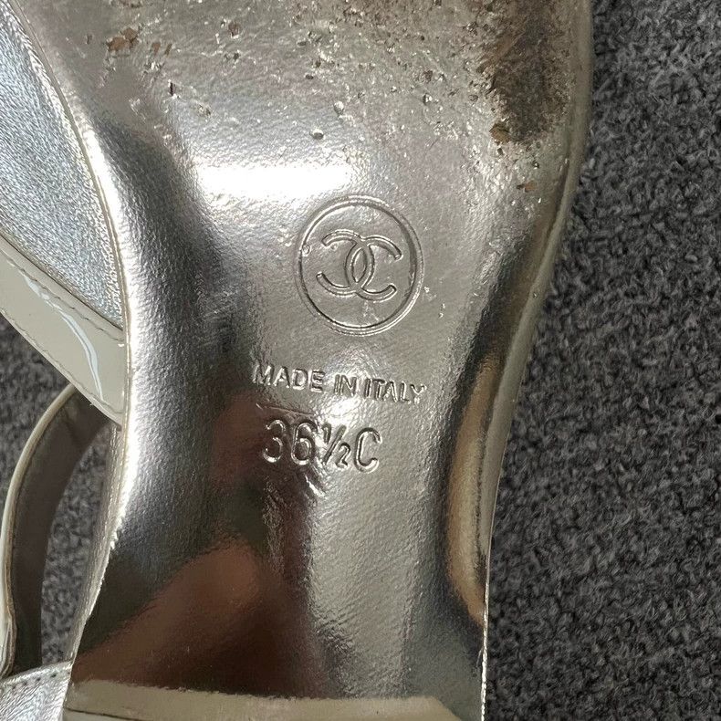 Chanel Chanel Silver Mary Jane Shoes Size 36.5 Size US 7 / IT 37 - 8 Thumbnail