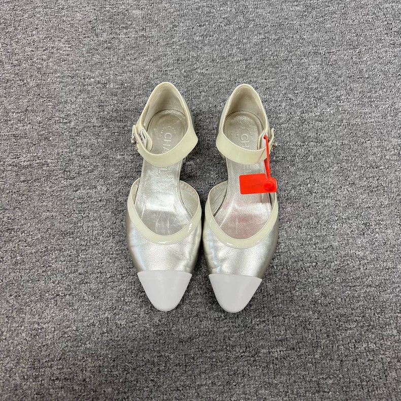 Chanel Chanel Silver Mary Jane Shoes Size 36.5 Size US 7 / IT 37 - 3 Thumbnail