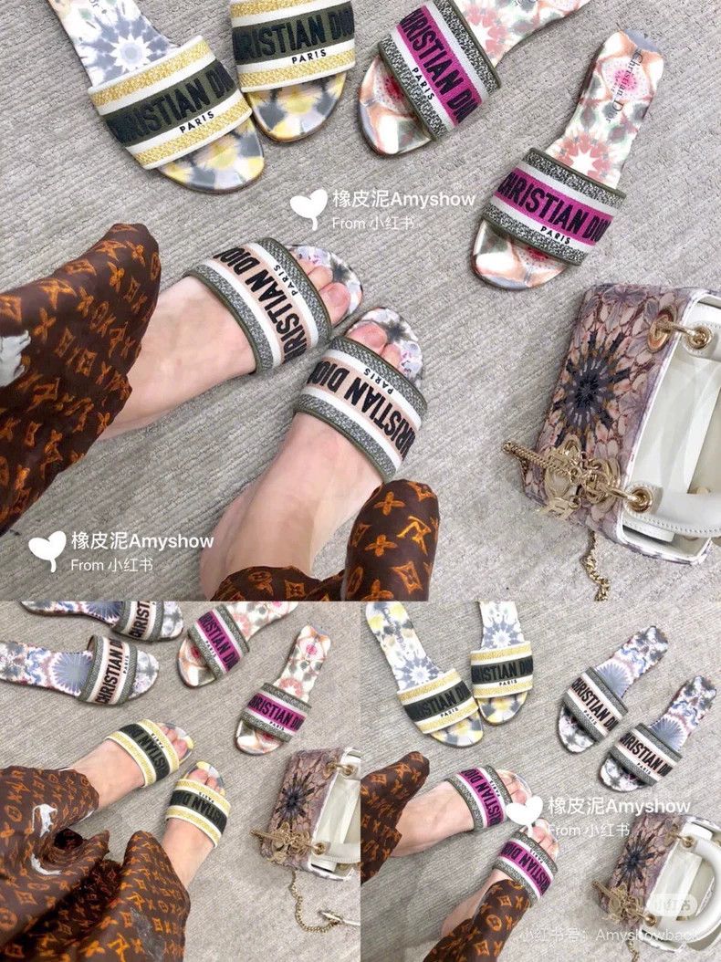 Dior Dior Logo Embroidered Slide Sandals Size 38 Size US 8 / IT 38 - 6 Thumbnail