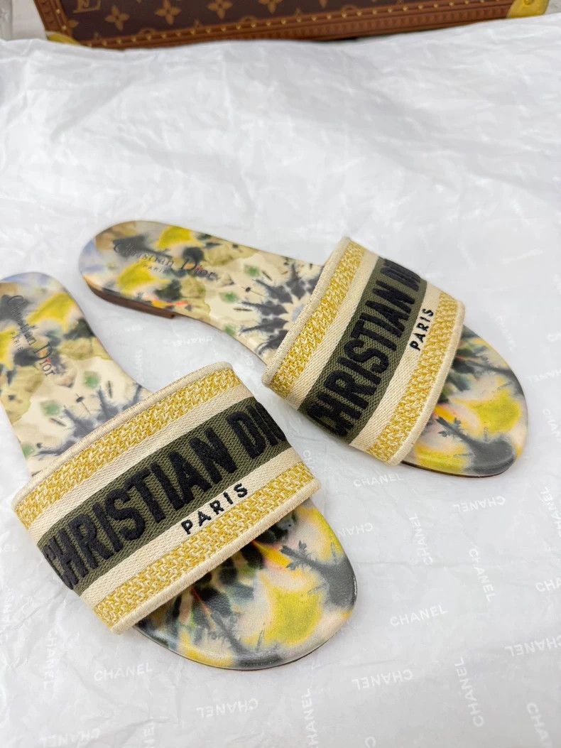 Dior Dior Logo Embroidered Slide Sandals Size 38 Size US 8 / IT 38 - 2 Thumbnail