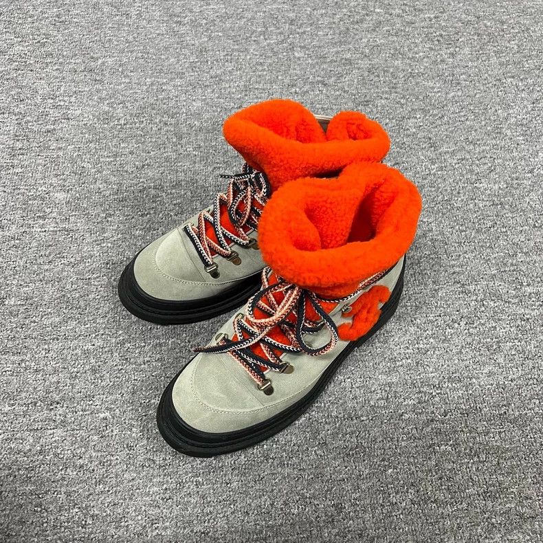 Chanel Plush Double C Hiking Boots