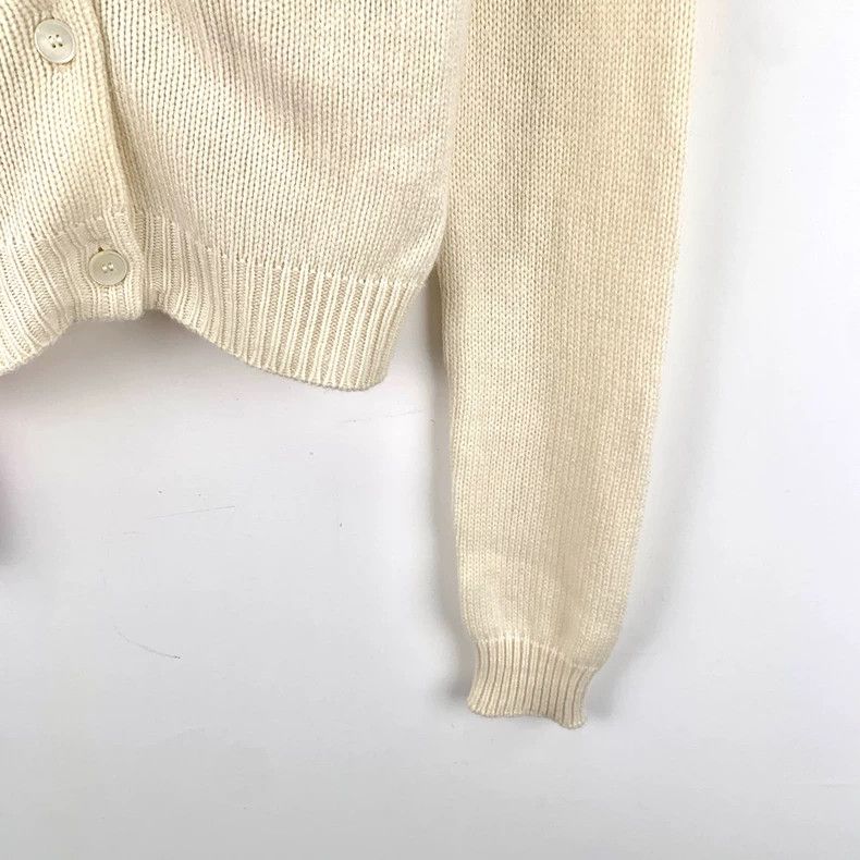 Miu Miu MiuMiu Beige Bow-Detail Cashmere Cardigan Size S / US 4 / IT 40 - 4 Thumbnail