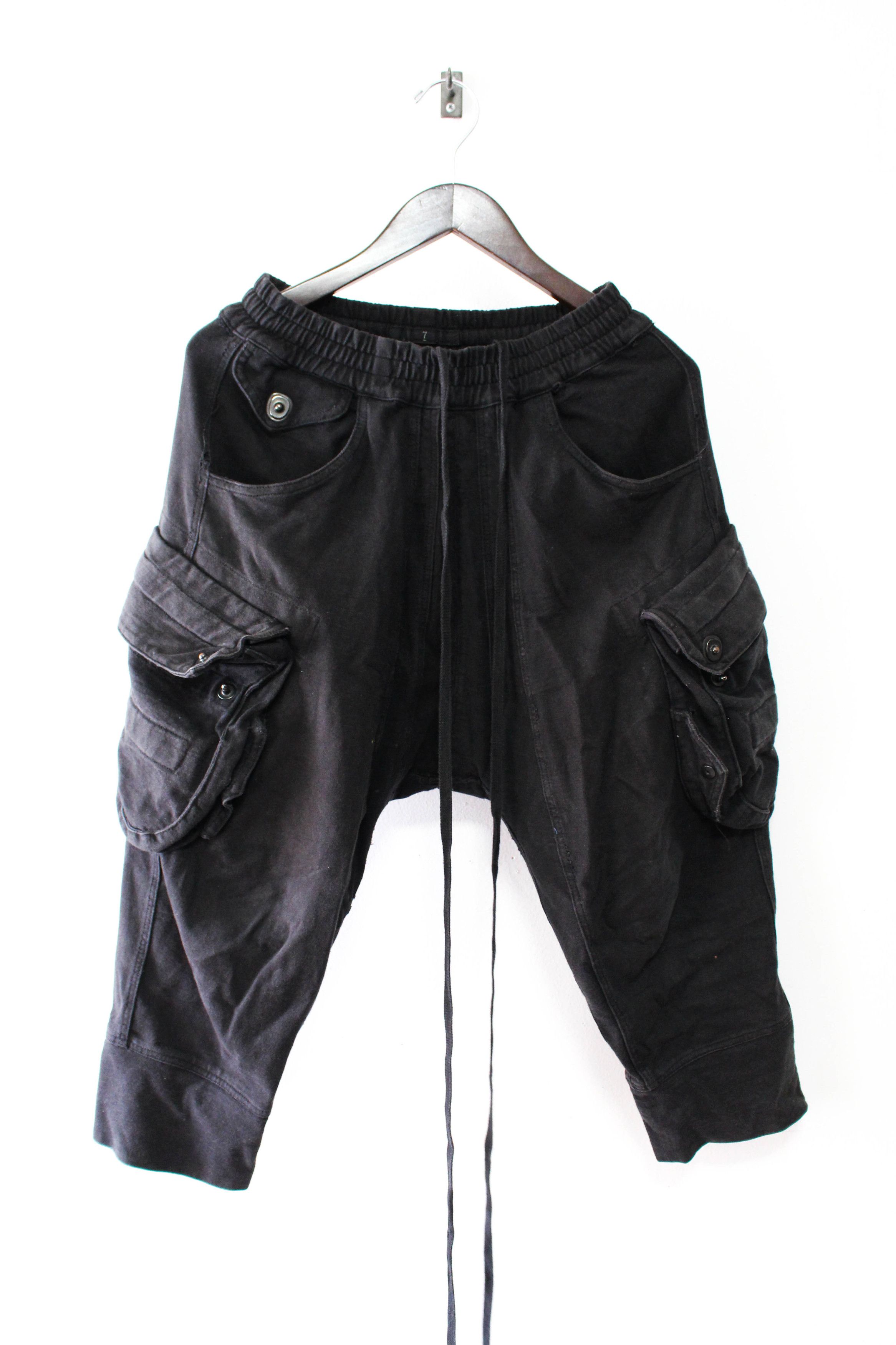 SS10 Gas Mask Cargo Cotton Drawstring Pants