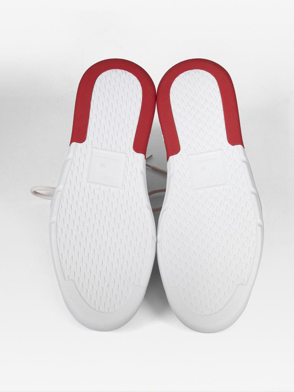 Giuseppe Zanotti Red & White Leather Talon Trainers Size US 8.5 / IT 38.5 - 4 Thumbnail