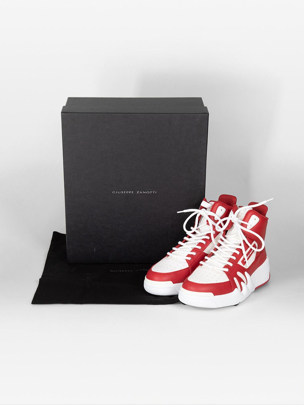 Giuseppe Zanotti Red & White Leather Talon Trainers Size US 8.5 / IT 38.5 - 6 Thumbnail