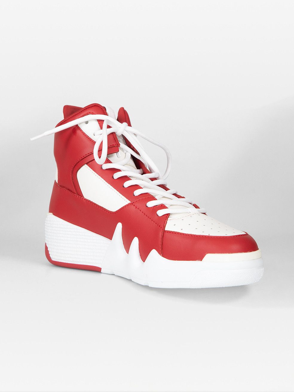 Giuseppe Zanotti Red & White Leather Talon Trainers Size US 9.5 / IT 39.5 - 2 Thumbnail