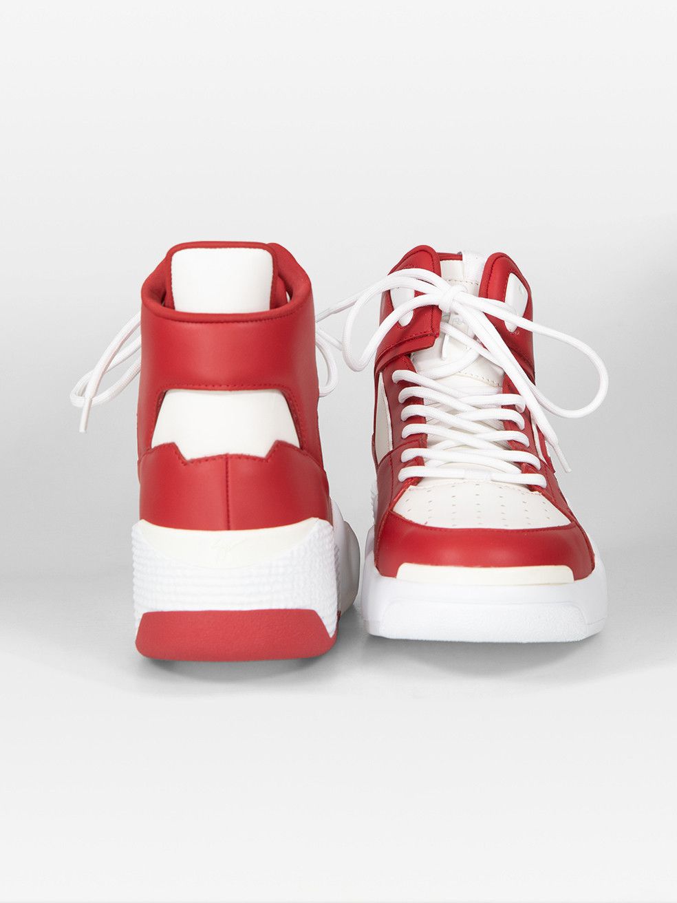 Giuseppe Zanotti Red & White Leather Talon Trainers Size US 9.5 / IT 39.5 - 3 Thumbnail
