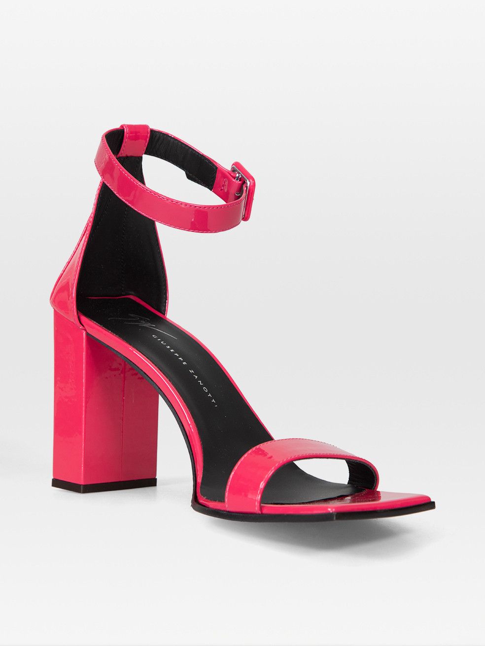 Giuseppe Zanotti Fuchsia Patent Shangay Buckle Sandals Size US 7.5 / IT 37.5 - 2 Thumbnail