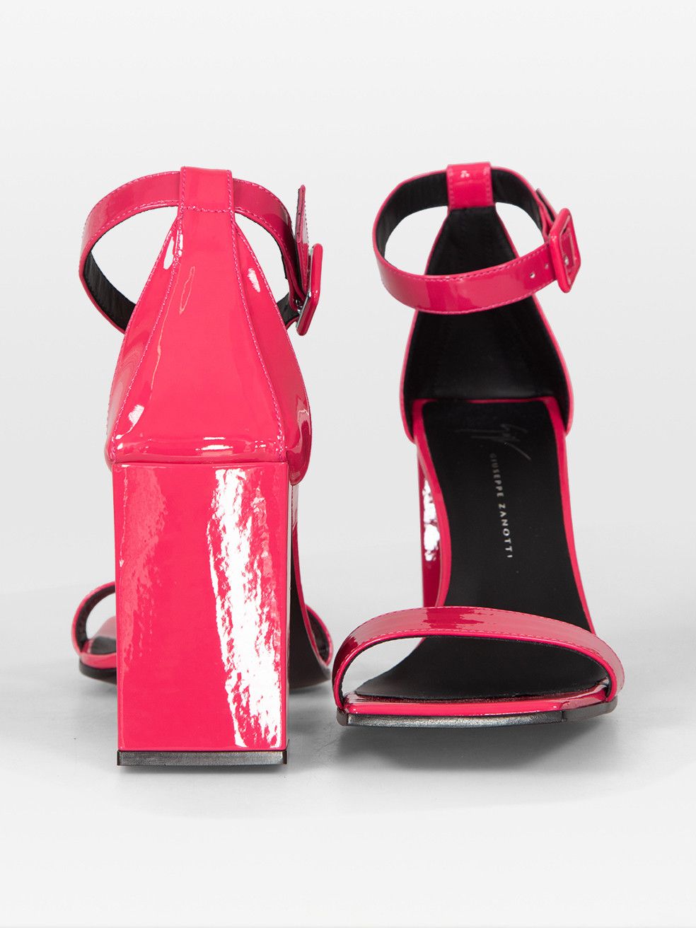 Giuseppe Zanotti Fuchsia Patent Shangay Buckle Sandals Size US 7.5 / IT 37.5 - 3 Thumbnail