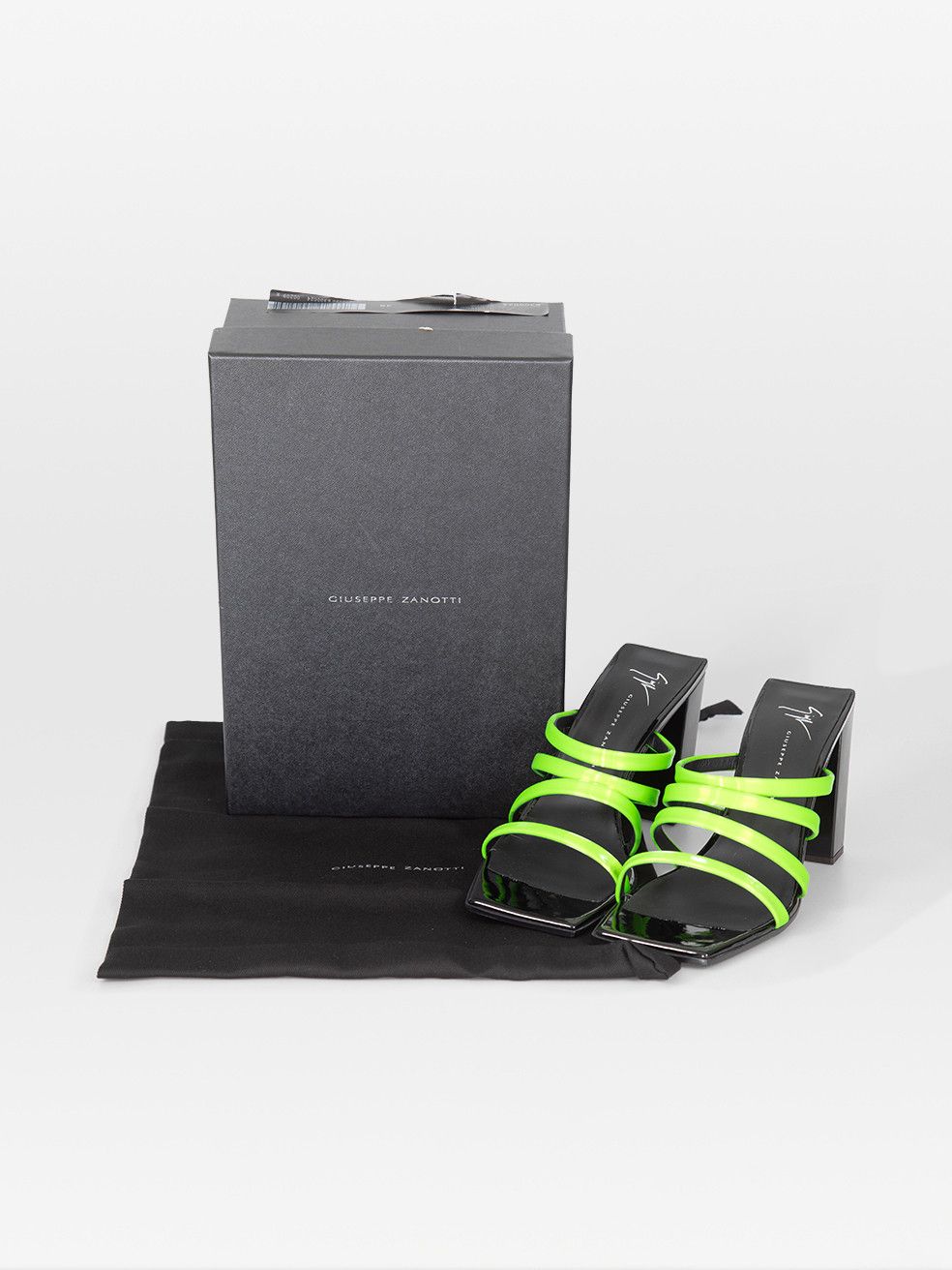 Giuseppe Zanotti Green Strappy Shangay 85 Mules Size US 7.5 / IT 37.5 - 6 Thumbnail