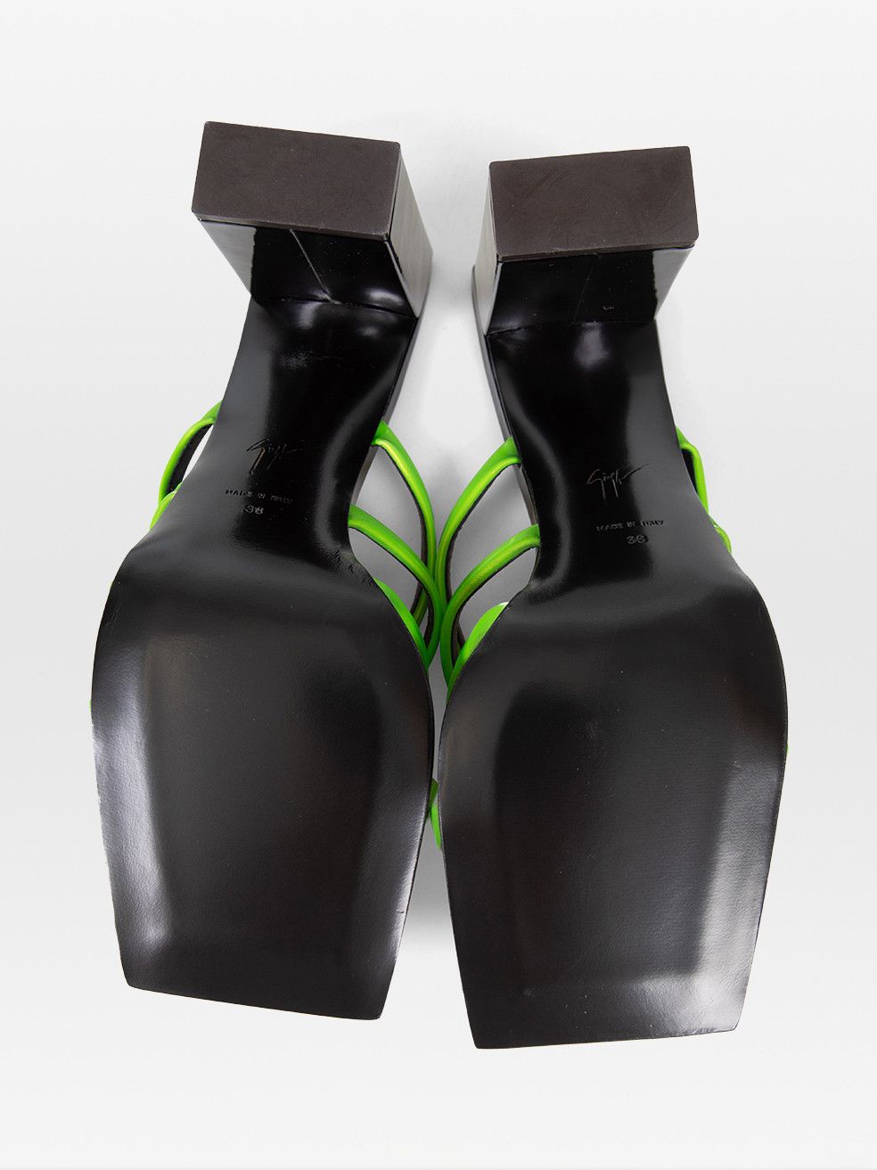 Giuseppe Zanotti Green Strappy Shangay 85 Mules Size US 8 / IT 38 - 4 Thumbnail