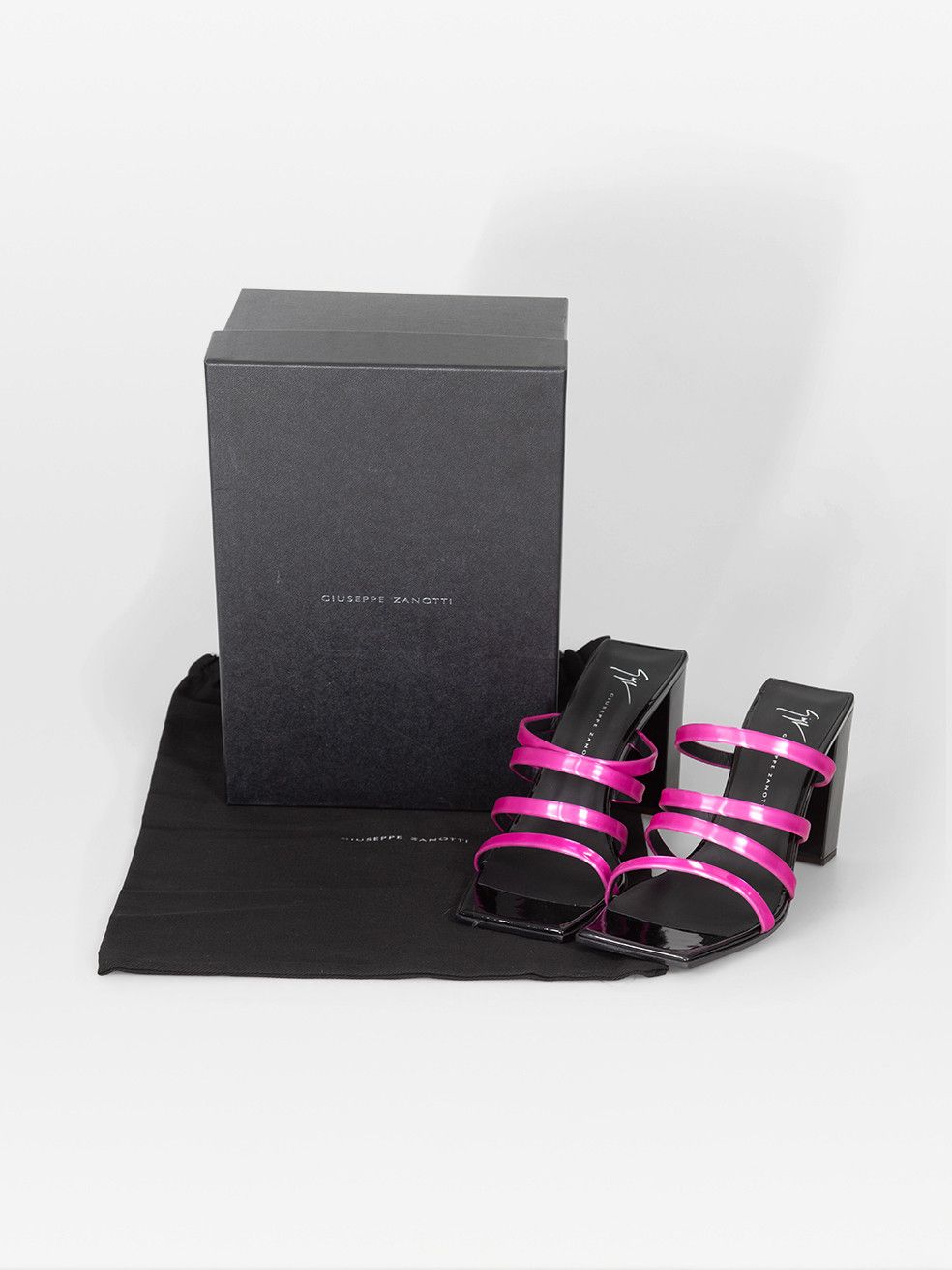 Giuseppe Zanotti Fuchsia Shangay 85 Mules Size US 9.5 / IT 39.5 - 6 Thumbnail