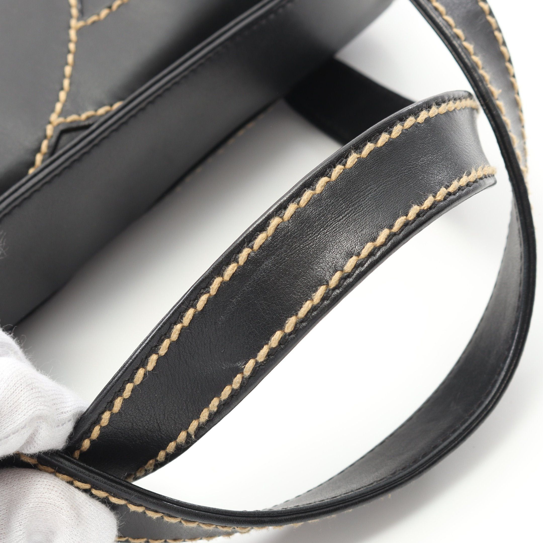Chanel Chanel Big Coco Mark Wild Stitch Handbag Leather Black Gold Hardware Size ONE SIZE - 8 Thumbnail
