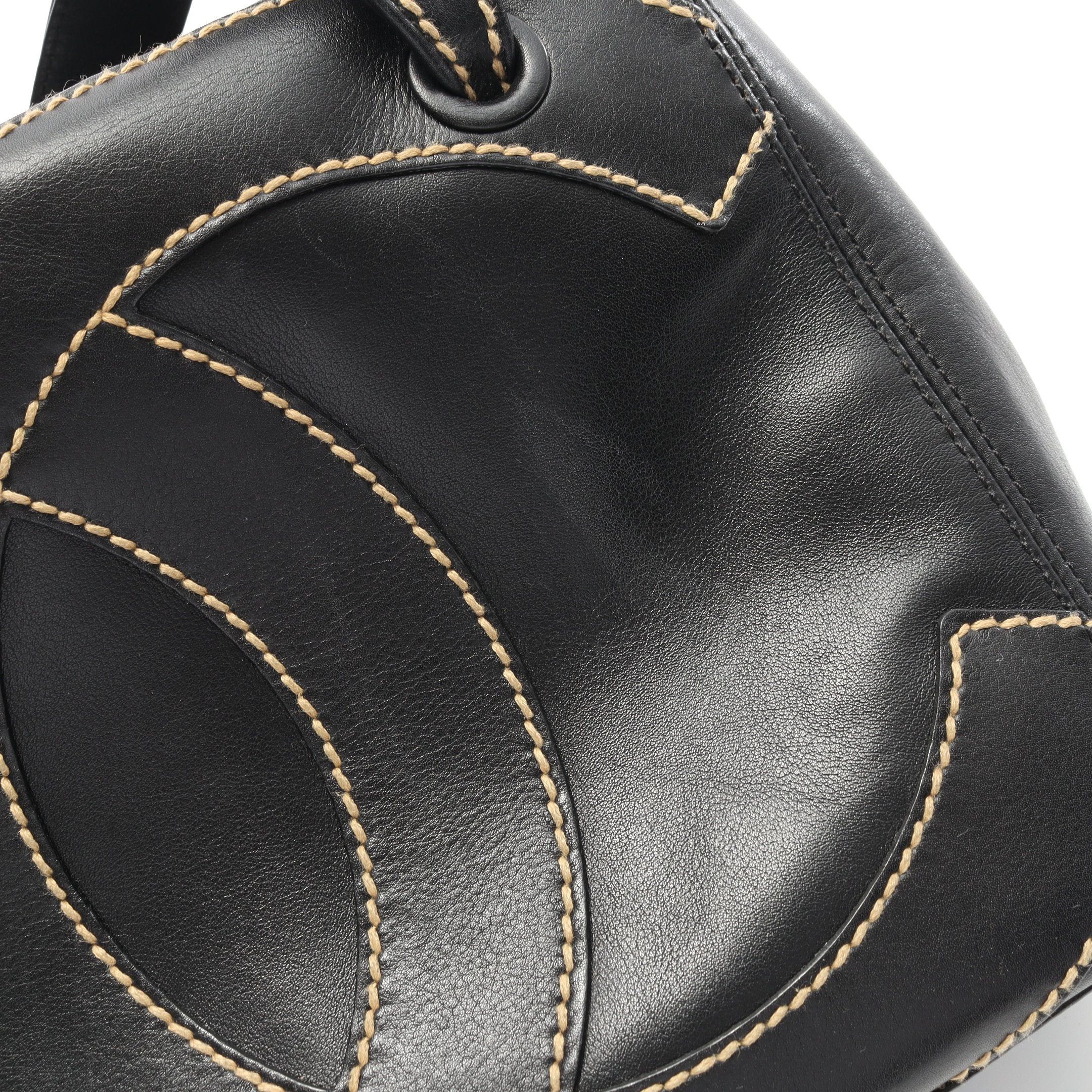 Chanel Chanel Big Coco Mark Wild Stitch Handbag Leather Black Gold Hardware Size ONE SIZE - 11 Thumbnail
