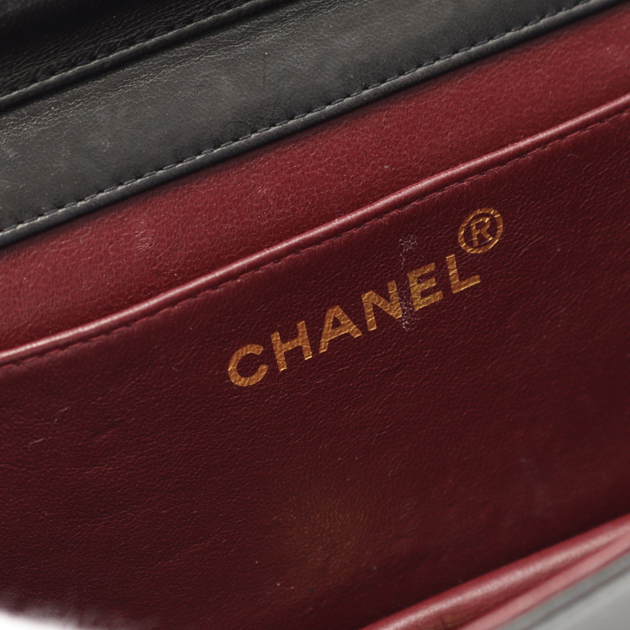 Chanel Chanel Mini Matelasse Full Flap Chain Shoulder Bag Lambskin Black Gold Hardware Size ONE SIZE - 4 Thumbnail