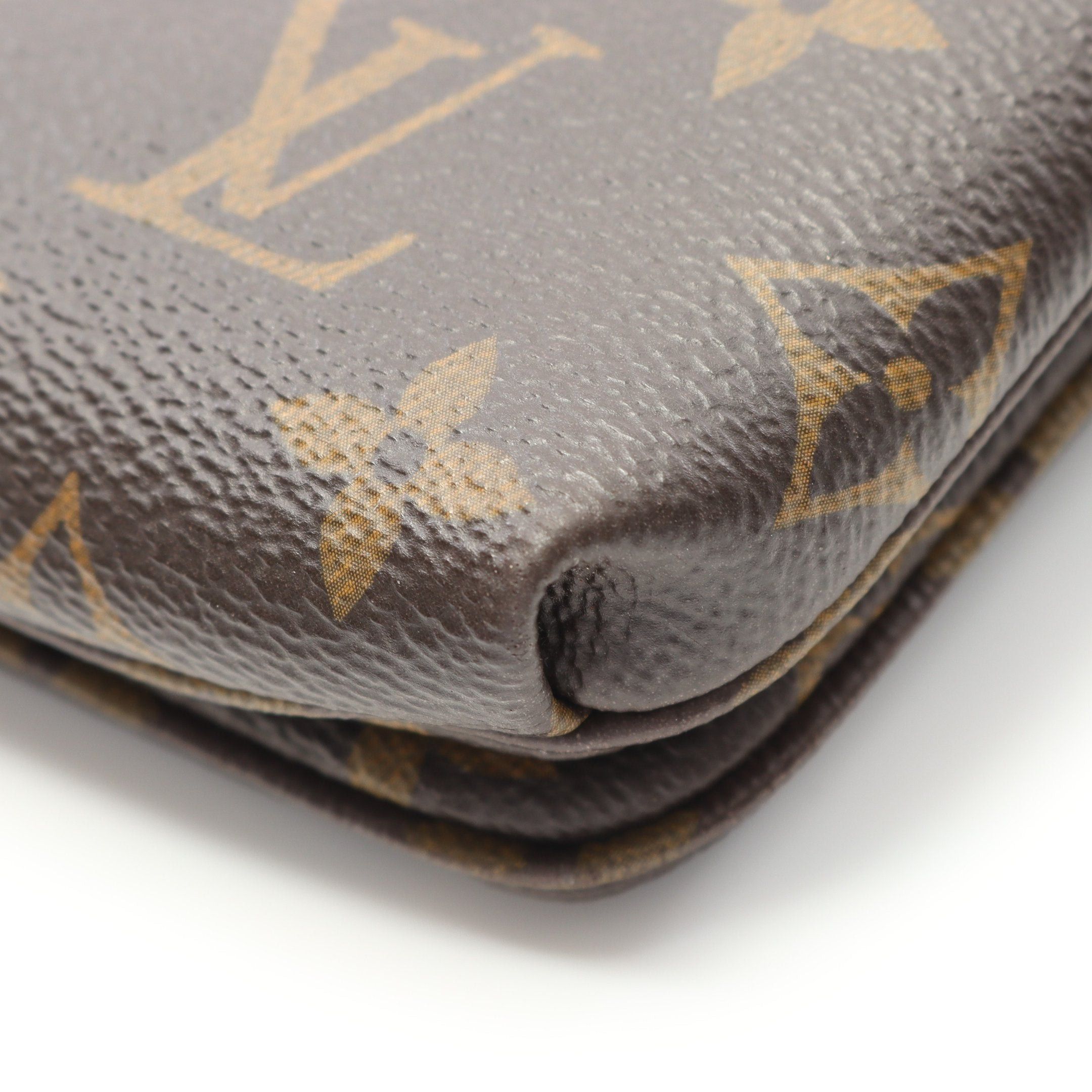 Louis Vuitton Louis Vuitton Twice Monogram Noir Shoulder Bag Leather Brown Black Size ONE SIZE - 8 Thumbnail
