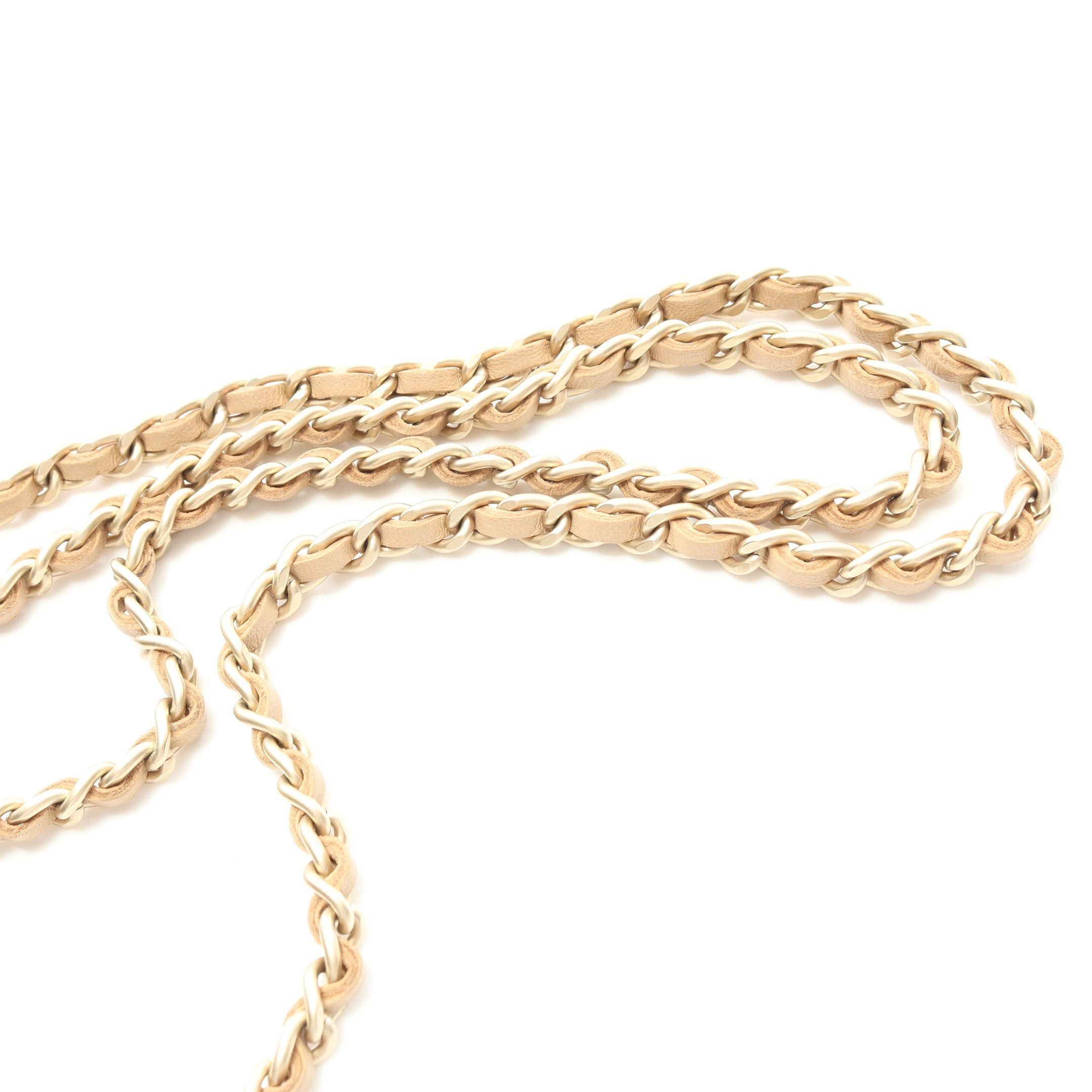 Chanel Chanel Matelasse Chain Wallet Lambskin Beige Gold Hardware Size ONE SIZE - 9 Thumbnail