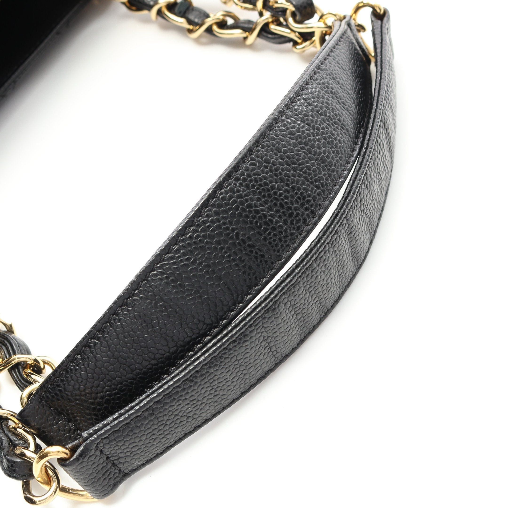 Chanel Chanel Matelasse Grand Shopping Gst Chain Shoulder Bag Tote Caviar Skin Black Gold Hardware Size ONE SIZE - 8 Thumbnail