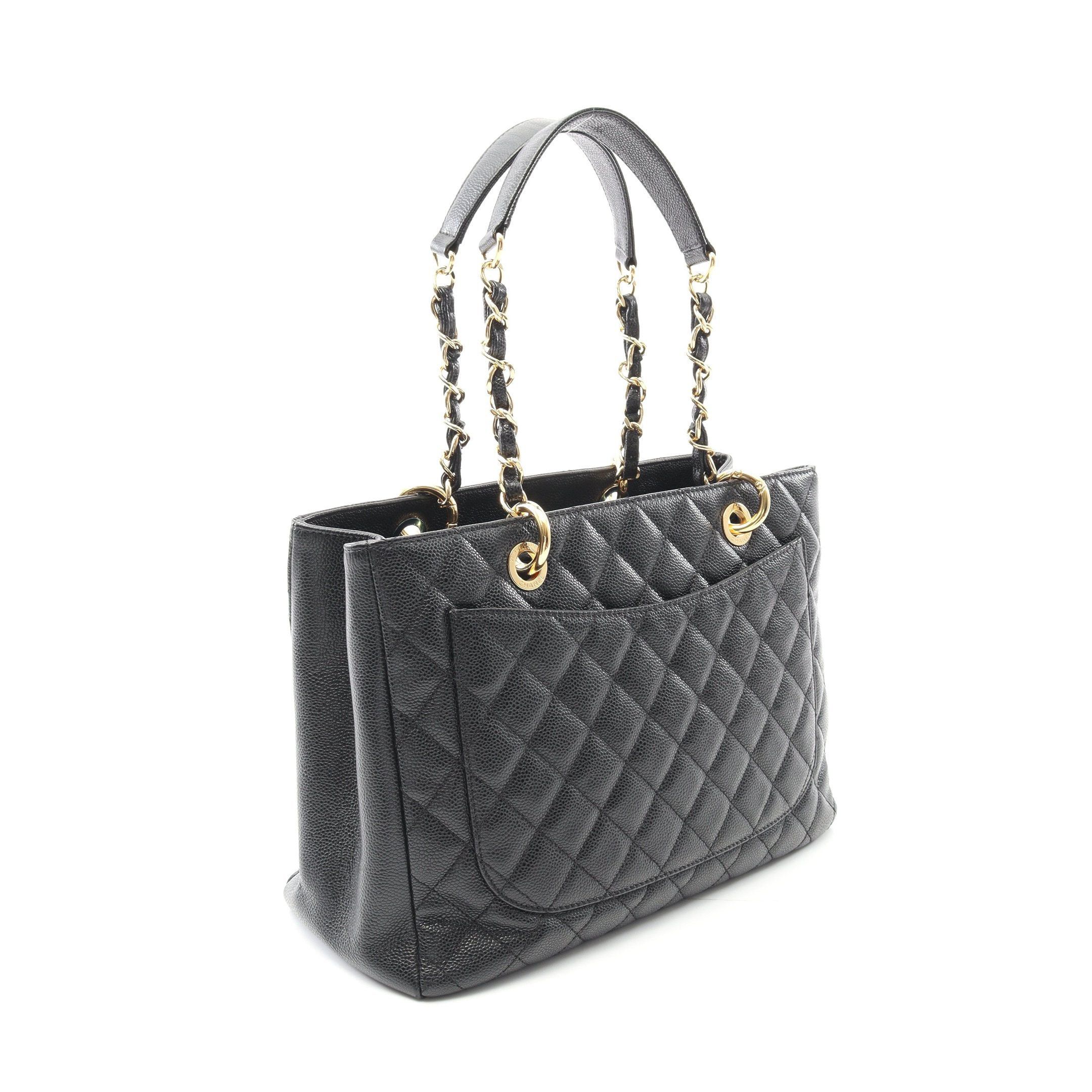 Chanel Chanel Matelasse Grand Shopping Gst Chain Shoulder Bag Tote Caviar Skin Black Gold Hardware Size ONE SIZE - 2 Thumbnail