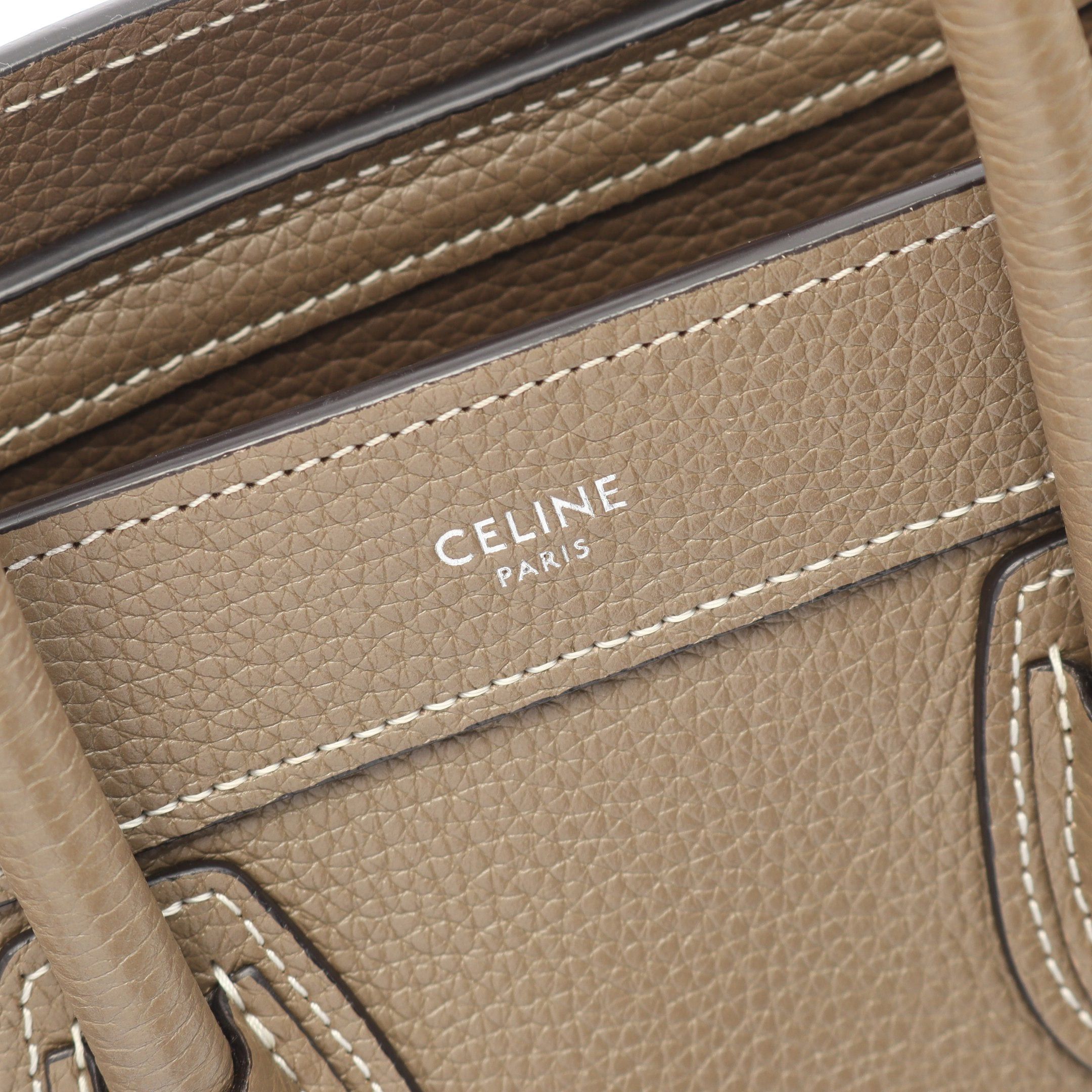 Celine Celine Luggage Nano Shopper Handbag Leather Gray Brown Size ONE SIZE - 4 Thumbnail