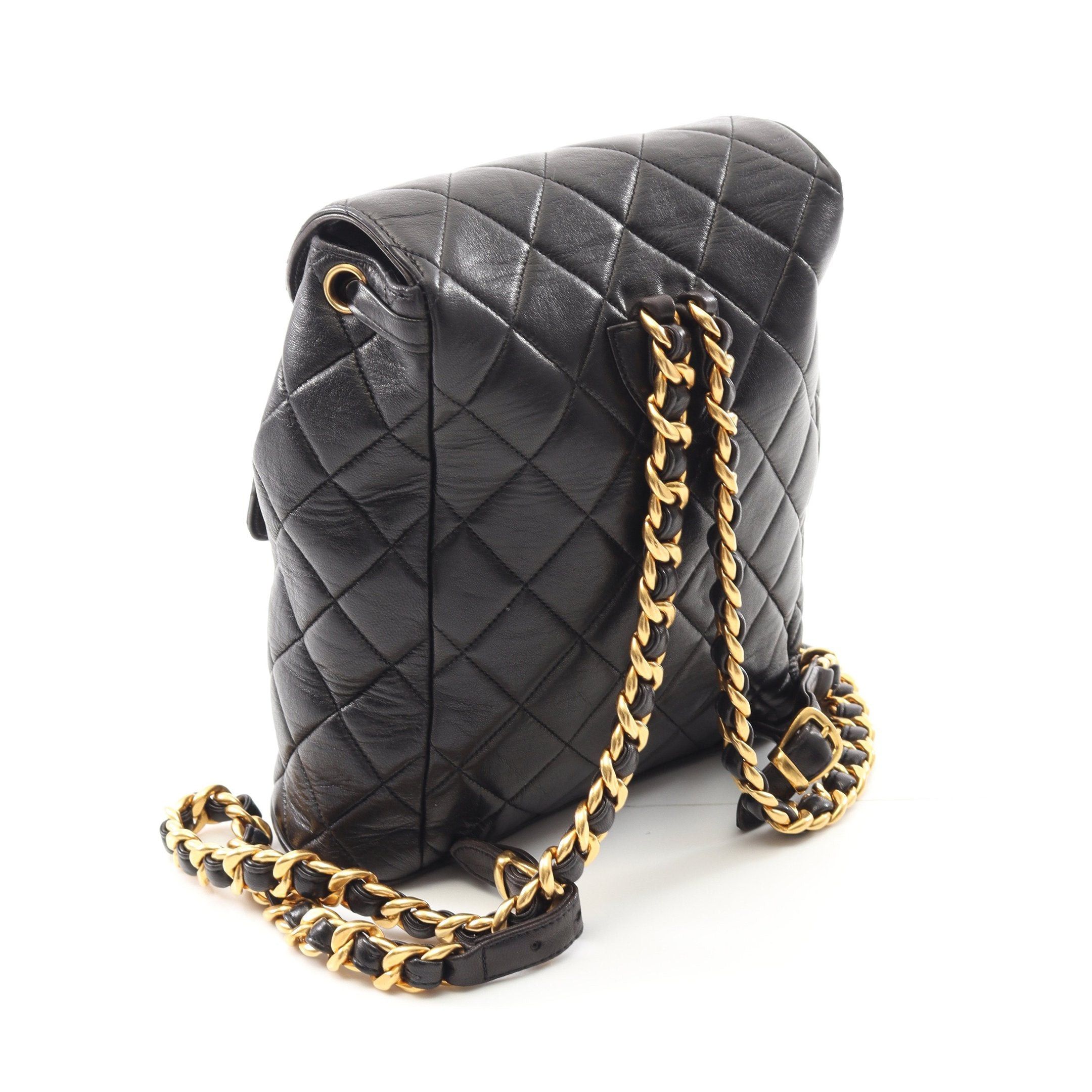 Chanel Chanel Matelasse Backpack Rucksack Lambskin Black Gold Hardware Size ONE SIZE - 2 Thumbnail