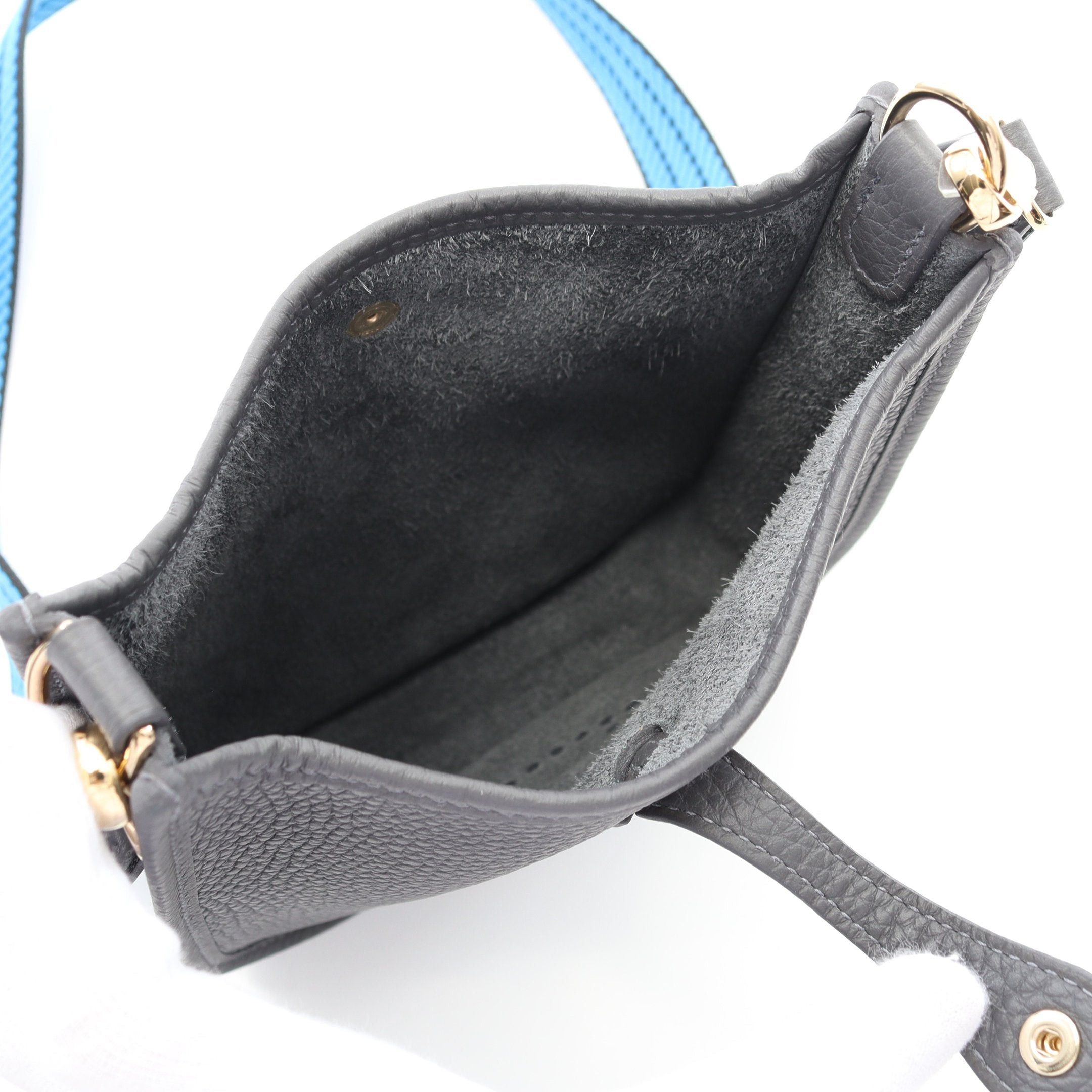 Hermes Hermes Evelyn Tpm Amazon Ardoise Shoulder Bag Clemence Leather Gray Gold Hardware Double Engraved Size ONE SIZE - 3 Thumbnail