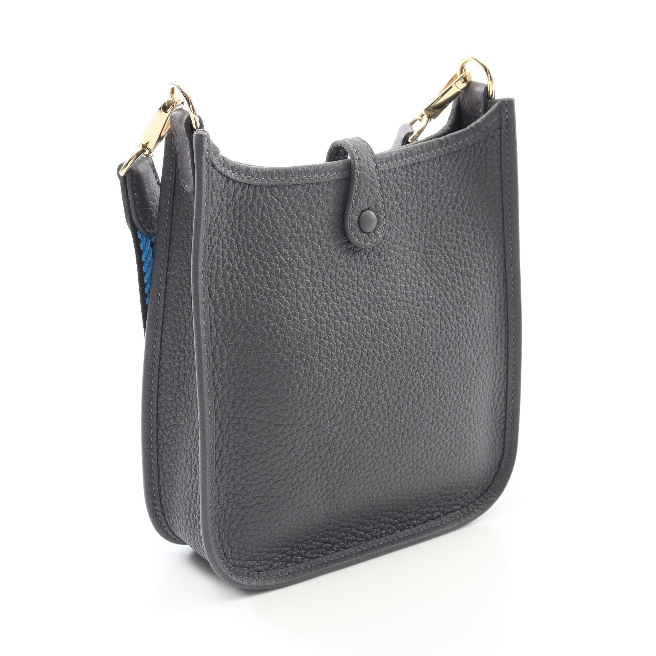 Hermes Hermes Evelyn Tpm Amazon Ardoise Shoulder Bag Clemence Leather Gray Gold Hardware Double Engraved Size ONE SIZE - 2 Thumbnail