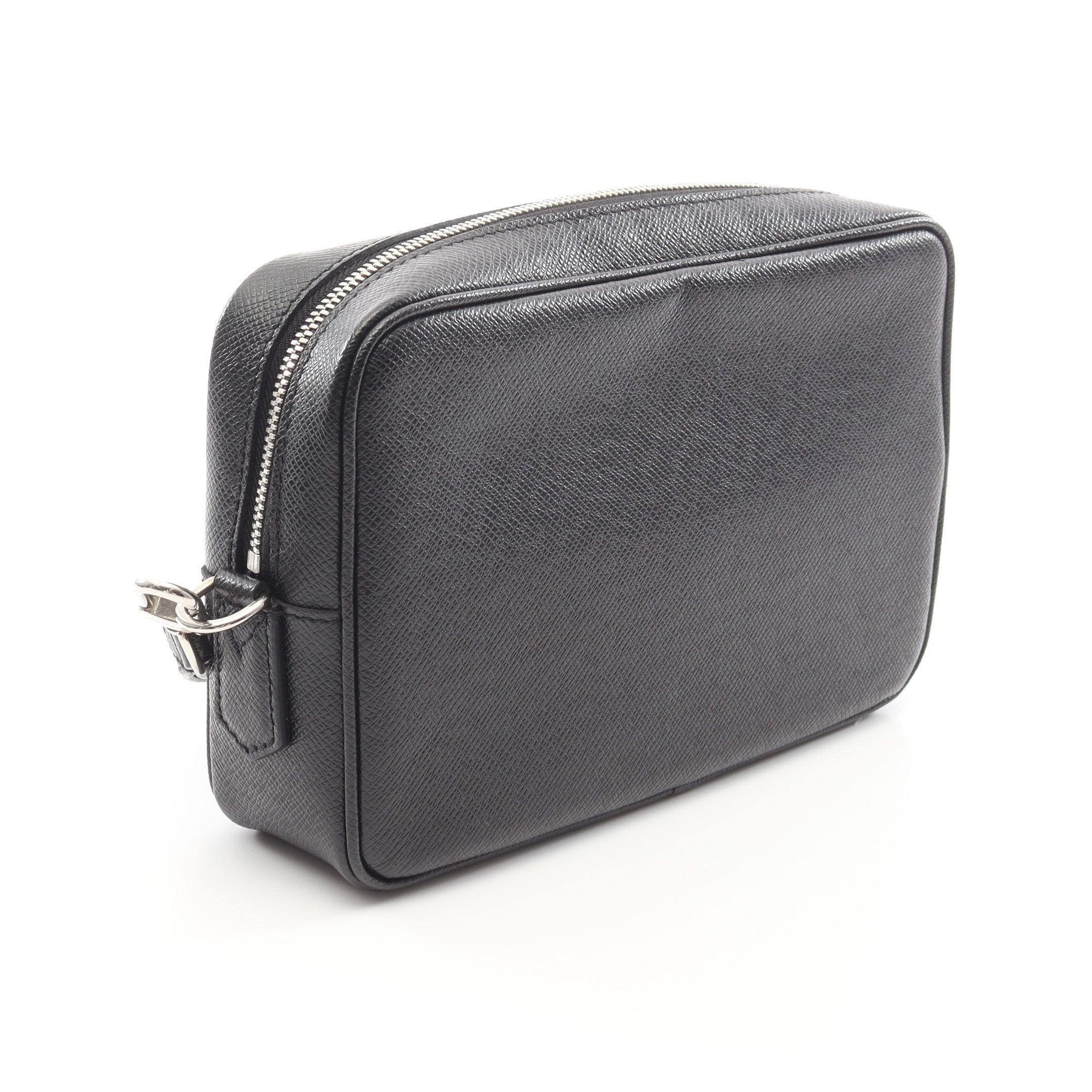 Louis Vuitton Louis Vuitton Pochette Kasai Taiga Noir Clutch Bag Leather Black Size ONE SIZE - 2 Thumbnail